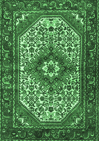 Medallion Emerald Green Traditional Rug, tr4486emgrn