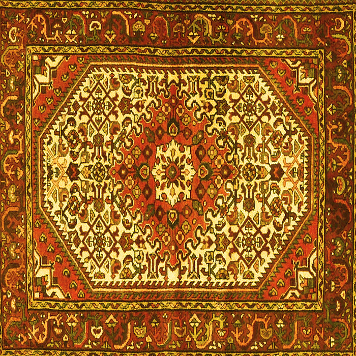Square Medallion Yellow Traditional Rug, tr4486yw