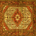 Square Medallion Yellow Traditional Rug, tr4486yw