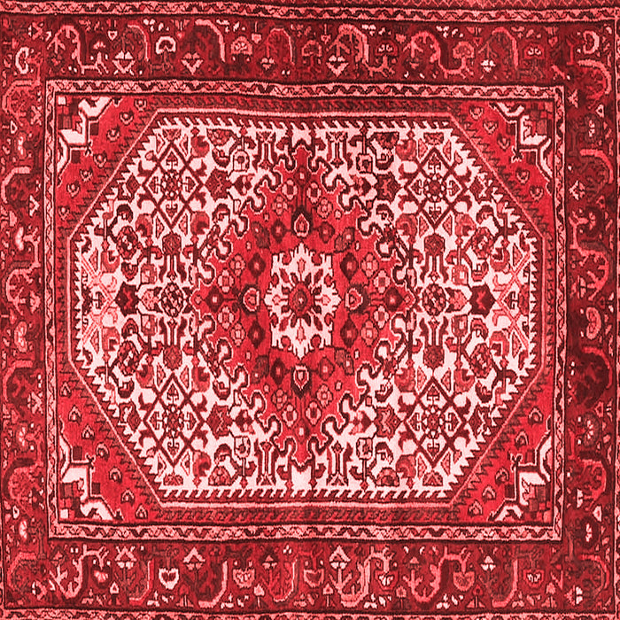 Machine Washable Medallion Red Traditional Rug, wshtr4486red