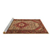 Sideview of Machine Washable Medallion Brown Traditional Rug, wshtr4486brn