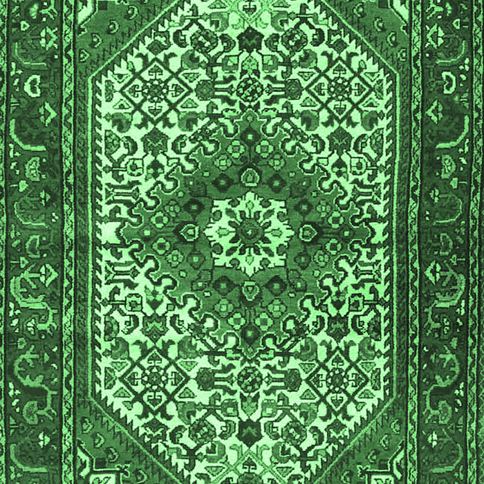 Machine Washable Medallion Emerald Green Traditional Area Rugs, wshtr4486emgrn