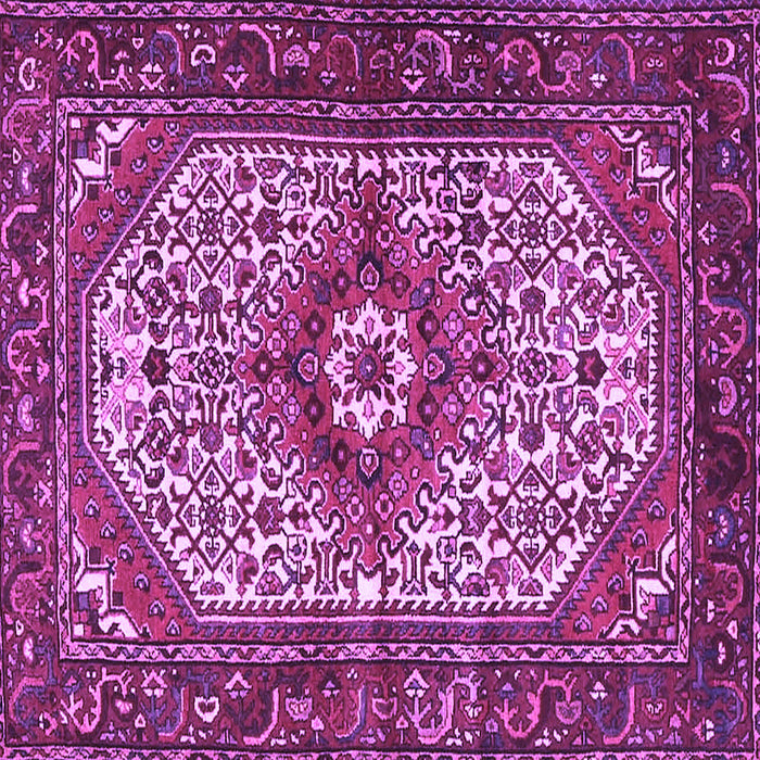 Square Machine Washable Medallion Purple Traditional Area Rugs, wshtr4486pur