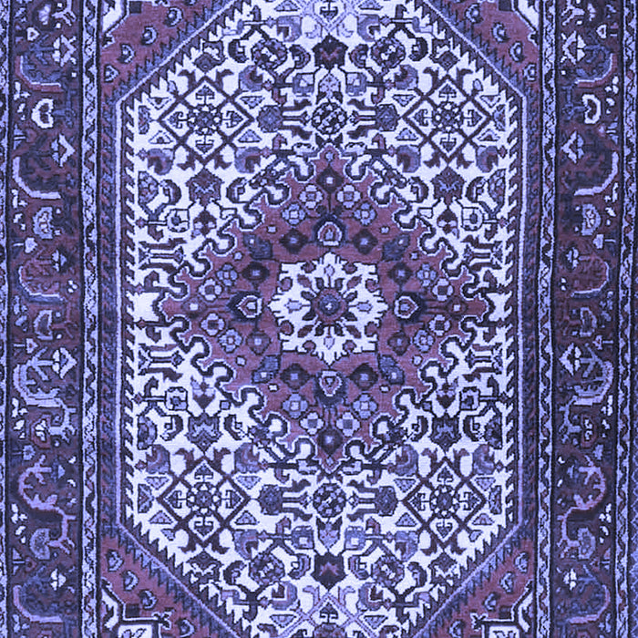 Machine Washable Medallion Blue Traditional Rug, wshtr4486blu