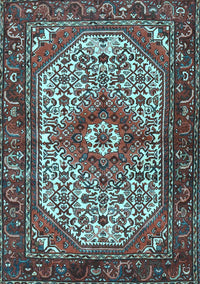 Medallion Light Blue Traditional Rug, tr4486lblu