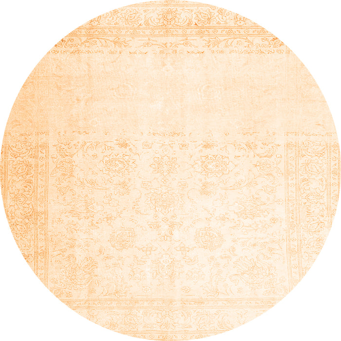 Square Persian Orange Traditional Rug, tr4487org