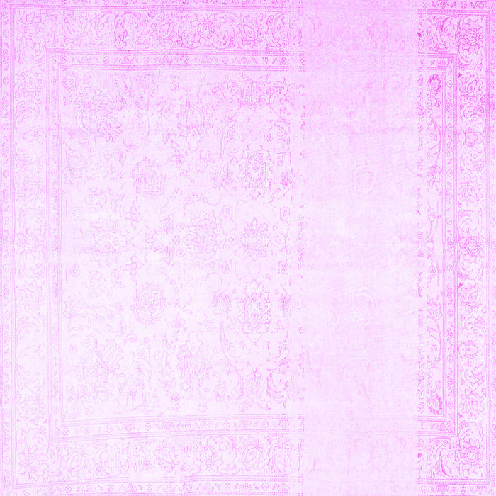 Square Machine Washable Persian Purple Traditional Area Rugs, wshtr4487pur