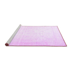 Sideview of Machine Washable Persian Purple Traditional Area Rugs, wshtr4487pur