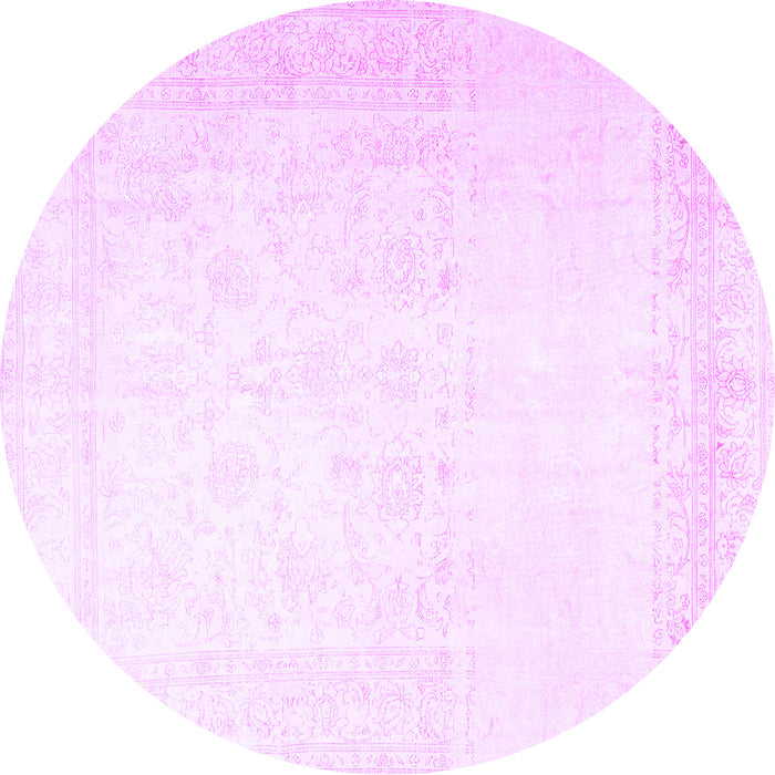 Round Persian Purple Traditional Rug, tr4487pur