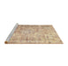 Sideview of Machine Washable Traditional Brown Gold Rug, wshtr4488