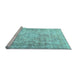 Sideview of Machine Washable Persian Light Blue Traditional Rug, wshtr4488lblu