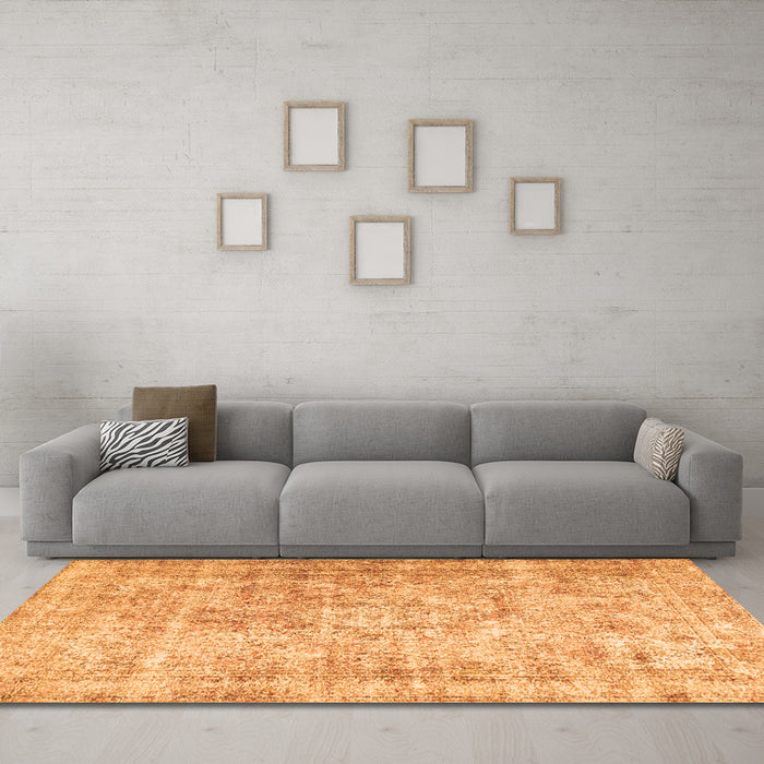 Machine Washable Persian Orange Traditional Area Rugs in a Living Room, wshtr4488org