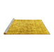 Sideview of Machine Washable Persian Yellow Traditional Rug, wshtr4488yw