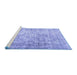 Sideview of Machine Washable Persian Blue Traditional Rug, wshtr4488blu