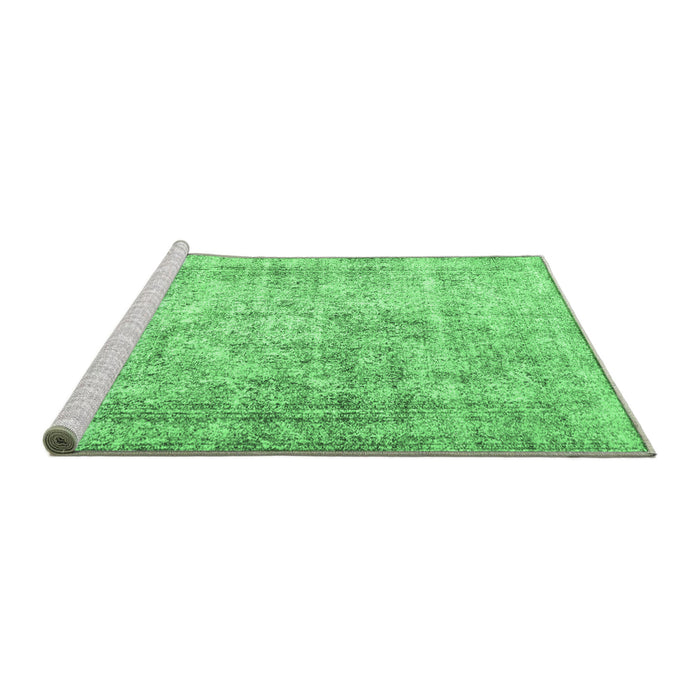 Sideview of Machine Washable Persian Emerald Green Traditional Area Rugs, wshtr4488emgrn