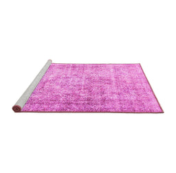 Sideview of Machine Washable Persian Pink Traditional Rug, wshtr4488pnk