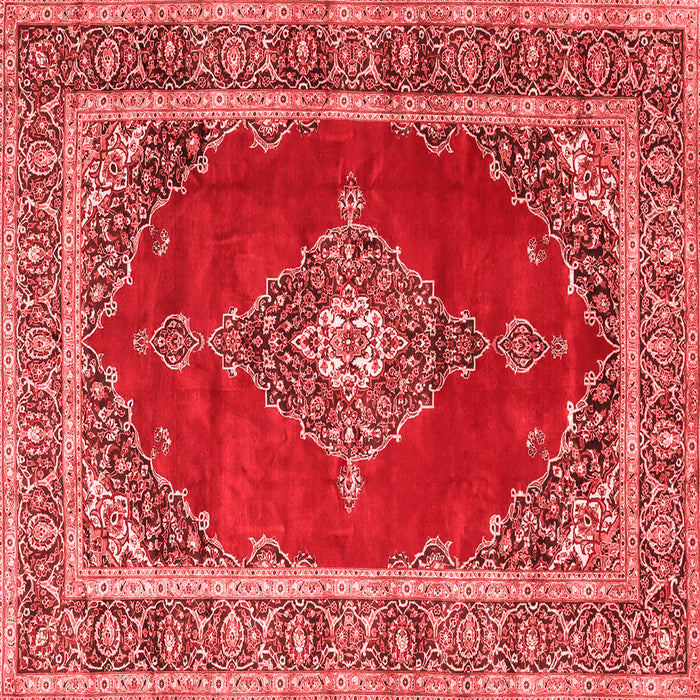 Machine Washable Medallion Red Traditional Rug, wshtr4489red