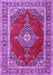 Machine Washable Medallion Purple Traditional Area Rugs, wshtr4489pur