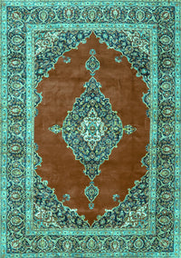 Medallion Turquoise Traditional Rug, tr4489turq