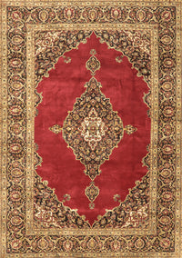 Medallion Brown Traditional Rug, tr4489brn