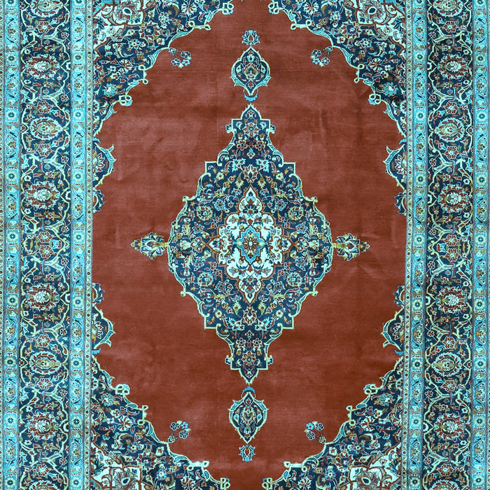 Medallion Light Blue Traditional Rug, tr4489lblu