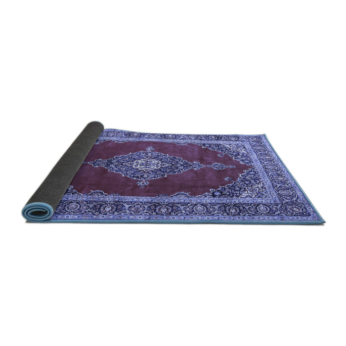 Sideview of Medallion Blue Traditional Rug, tr4489blu
