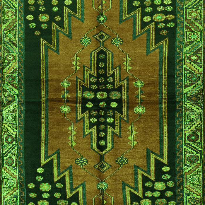 Serging Thickness of Machine Washable Persian Green Traditional Area Rugs, wshtr448grn
