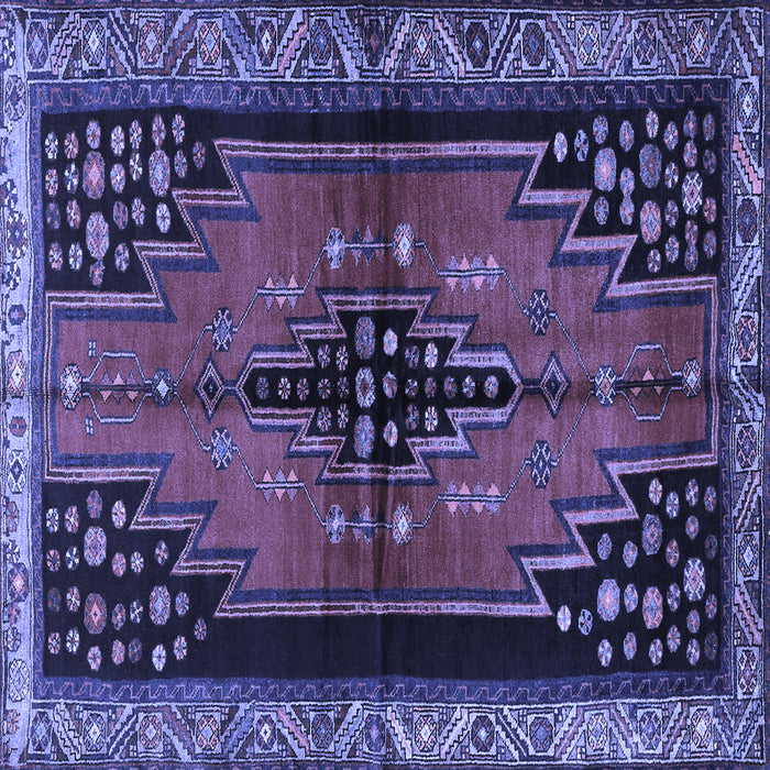 Square Persian Blue Traditional Rug, tr448blu