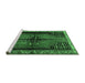 Sideview of Machine Washable Persian Emerald Green Traditional Area Rugs, wshtr448emgrn