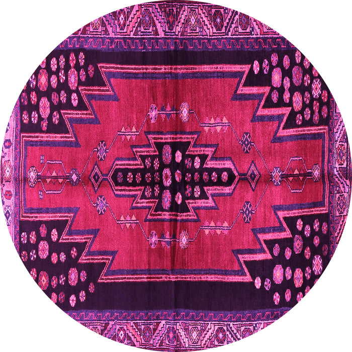 Round Persian Pink Traditional Rug, tr448pnk