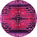 Round Persian Pink Traditional Rug, tr448pnk