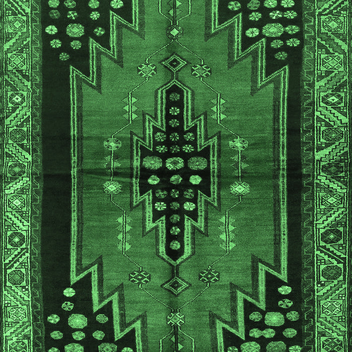 Machine Washable Persian Emerald Green Traditional Area Rugs, wshtr448emgrn