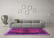 Machine Washable Persian Purple Traditional Area Rugs in a Living Room, wshtr448pur