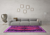 Machine Washable Persian Purple Traditional Rug, wshtr448pur