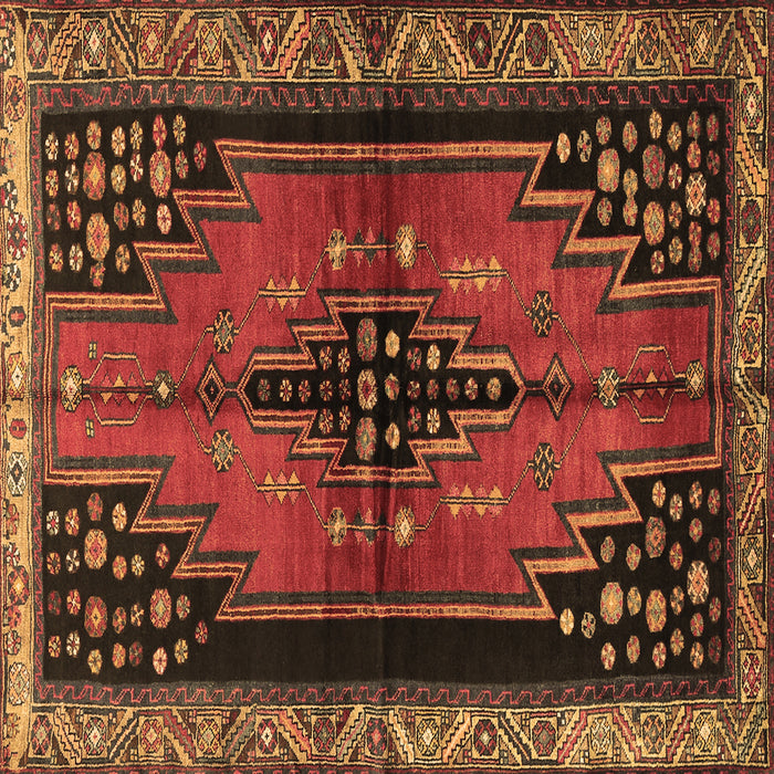 Square Persian Brown Traditional Rug, tr448brn