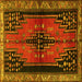 Square Persian Yellow Traditional Rug, tr448yw