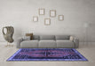 Machine Washable Persian Blue Traditional Rug in a Living Room, wshtr448blu