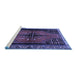 Sideview of Machine Washable Persian Blue Traditional Rug, wshtr448blu