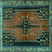Square Persian Turquoise Traditional Rug, tr448turq