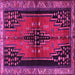 Square Machine Washable Persian Pink Traditional Rug, wshtr448pnk