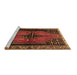 Sideview of Machine Washable Persian Brown Traditional Rug, wshtr448brn