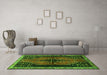 Machine Washable Persian Green Traditional Area Rugs in a Living Room,, wshtr448grn