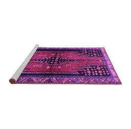 Sideview of Machine Washable Persian Purple Traditional Area Rugs, wshtr448pur