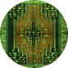 Square Persian Green Traditional Rug, tr448grn
