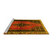 Sideview of Machine Washable Persian Yellow Traditional Rug, wshtr448yw