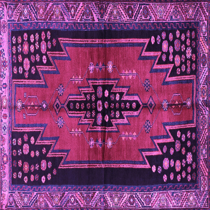 Square Machine Washable Persian Purple Traditional Area Rugs, wshtr448pur