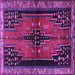 Square Machine Washable Persian Purple Traditional Area Rugs, wshtr448pur