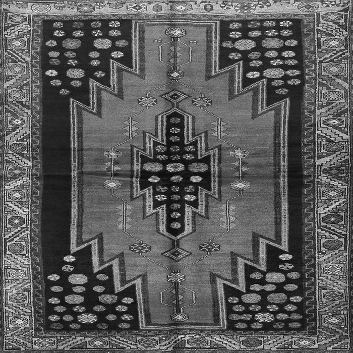 Round Machine Washable Persian Gray Traditional Rug, wshtr448gry