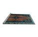 Sideview of Machine Washable Persian Light Blue Traditional Rug, wshtr448lblu