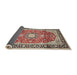 Sideview of Traditional Tan Brown Medallion Rug, tr449